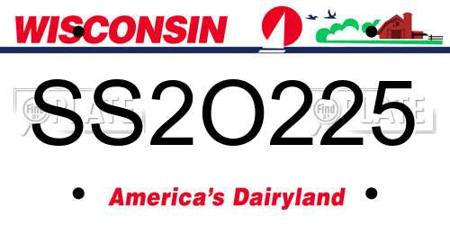 SS2O225 Wisconsin License Plate