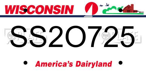 SS2O725 Wisconsin License Plate