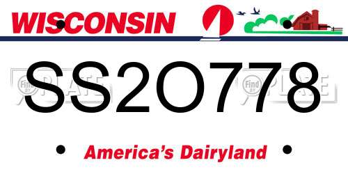 SS2O778 Wisconsin License Plate