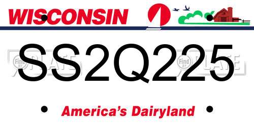 SS2Q225 Wisconsin License Plate