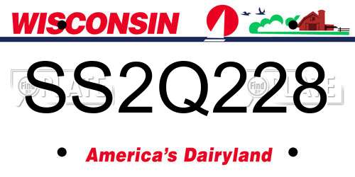 SS2Q228 Wisconsin License Plate