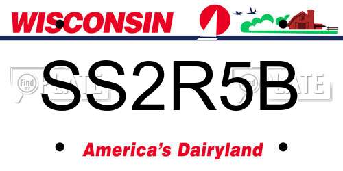 SS2R5B Wisconsin License Plate