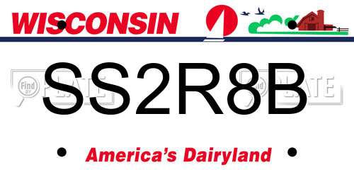 SS2R8B Wisconsin License Plate