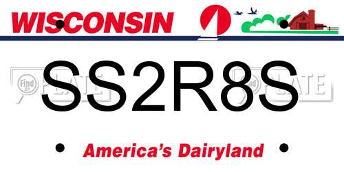 SS2R8S Wisconsin License Plate
