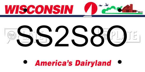 SS2S8O Wisconsin License Plate