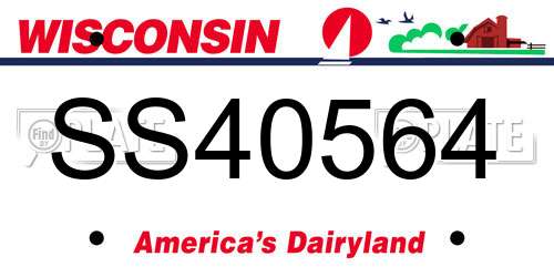 SS40564 Wisconsin License Plate