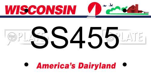 SS455 Wisconsin License Plate