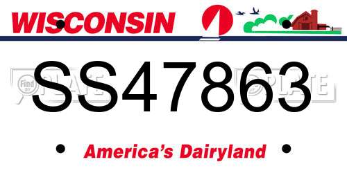 SS47863 Wisconsin License Plate