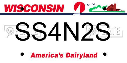 SS4N2S Wisconsin License Plate