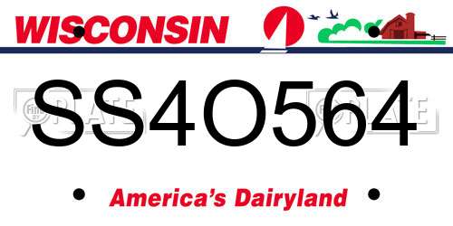 SS4O564 Wisconsin License Plate