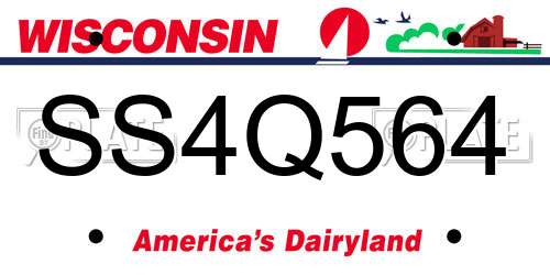 SS4Q564 Wisconsin License Plate