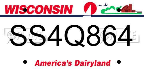 SS4Q864 Wisconsin License Plate