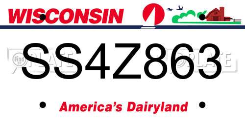 SS4Z863 Wisconsin License Plate