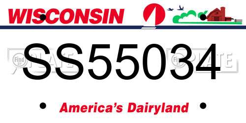 SS55034 Wisconsin License Plate