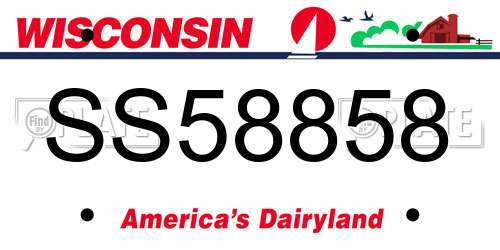 SS58858 Wisconsin License Plate
