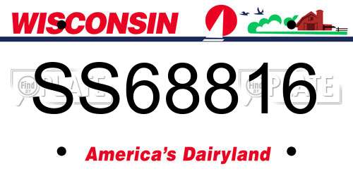 SS68816 Wisconsin License Plate