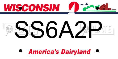 SS6A2P Wisconsin License Plate