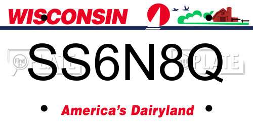 SS6N8Q Wisconsin License Plate