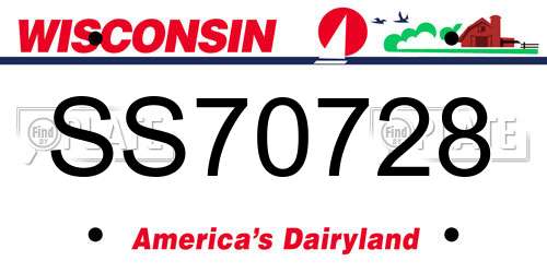 SS70728 Wisconsin License Plate
