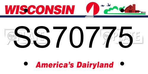 SS70775 Wisconsin License Plate