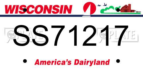 SS71217 Wisconsin License Plate