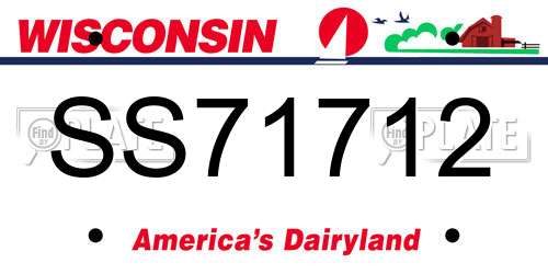 SS71712 Wisconsin License Plate