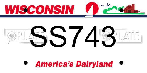 SS743 Wisconsin License Plate