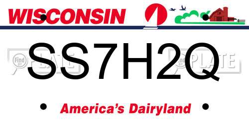 SS7H2Q Wisconsin License Plate