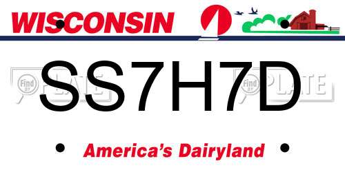 SS7H7D Wisconsin License Plate