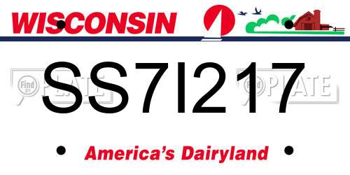 SS7I217 Wisconsin License Plate