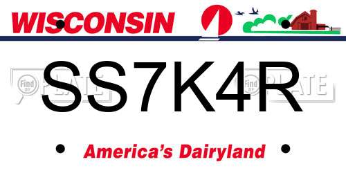SS7K4R Wisconsin License Plate