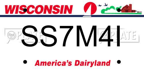 SS7M4I Wisconsin License Plate