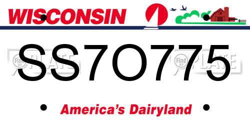 SS7O775 Wisconsin License Plate