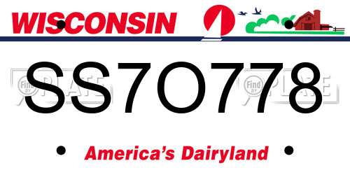 SS7O778 Wisconsin License Plate