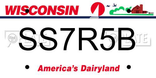 SS7R5B Wisconsin License Plate
