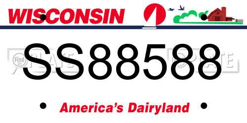 SS88588 Wisconsin License Plate