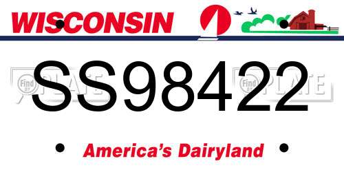 SS98422 Wisconsin License Plate