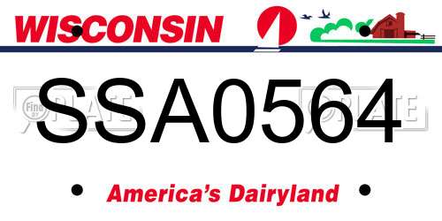 SSA0564 Wisconsin License Plate