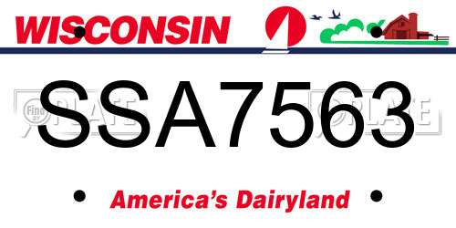 SSA7563 Wisconsin License Plate
