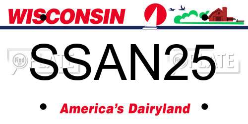 SSAN25 Wisconsin License Plate