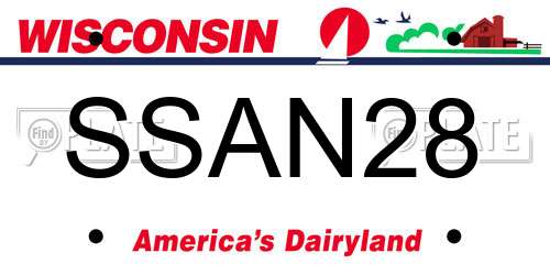 SSAN28 Wisconsin License Plate