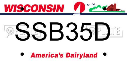 SSB35D Wisconsin License Plate