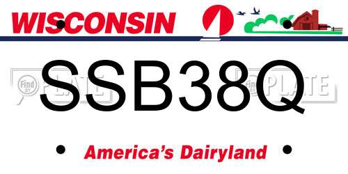 SSB38Q Wisconsin License Plate
