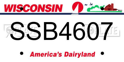 SSB4607 Wisconsin License Plate