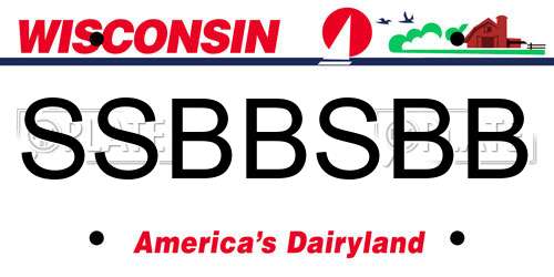 SSBBSBB Wisconsin License Plate