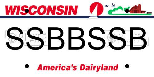 SSBBSSB Wisconsin License Plate