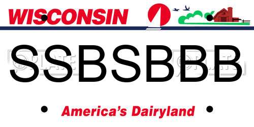 SSBSBBB Wisconsin License Plate