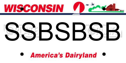 SSBSBSB Wisconsin License Plate