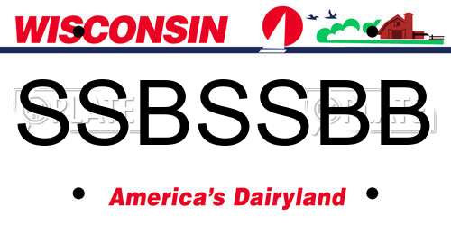 SSBSSBB Wisconsin License Plate