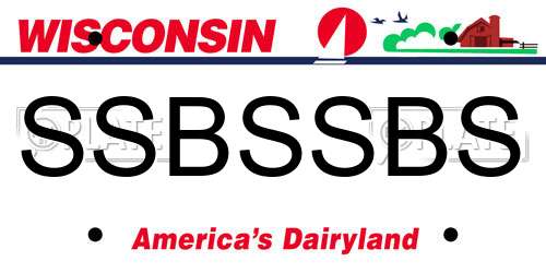 SSBSSBS Wisconsin License Plate